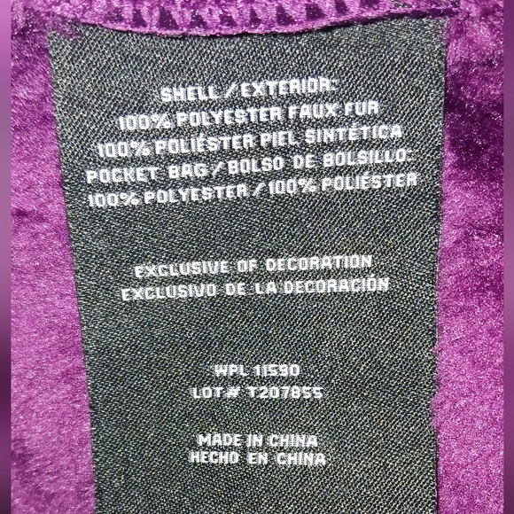 32° Heat Plush Cozy Purple Teddy Hoodie Jacket Women's Small NWT - Picture 5 of 6